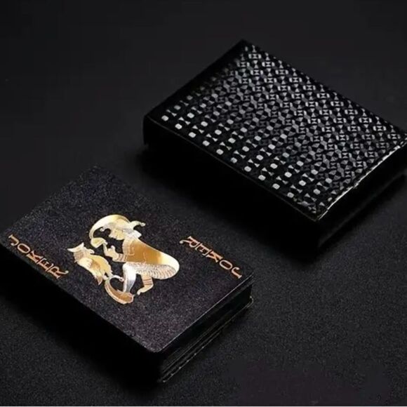 MYSTERIOUS BLACK PLAYING CARDS - Picture 2 of 2